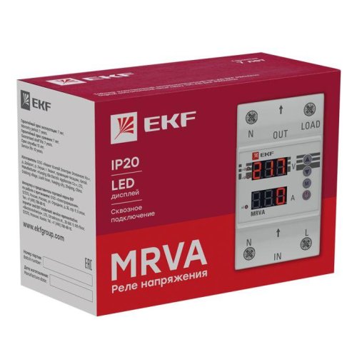 Реле напряжения и тока с дисплеем MRVA 50А PROxima EKF MRVA-50A фото 3