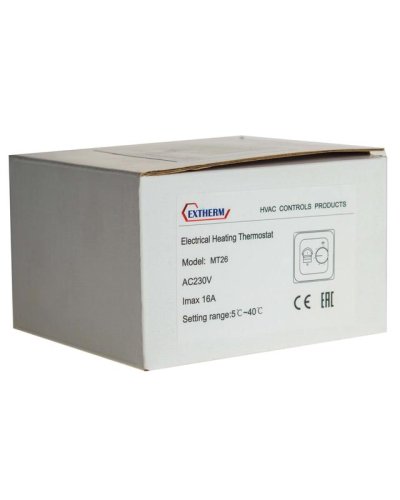 Термостат механический MT-26 (OTN-1991; RTC 70.26; MST-1; R70XT; MTT-2; M5.713) 16А 3.6кВт для теплых полов датчик пола бел. Extherm MT26 фото 4