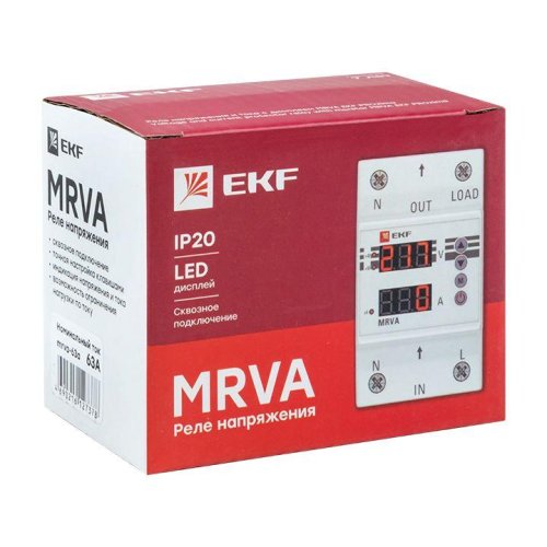 Реле напряжения и тока с дисплеем MRVA 63А PROxima EKF MRVA-63A фото 2