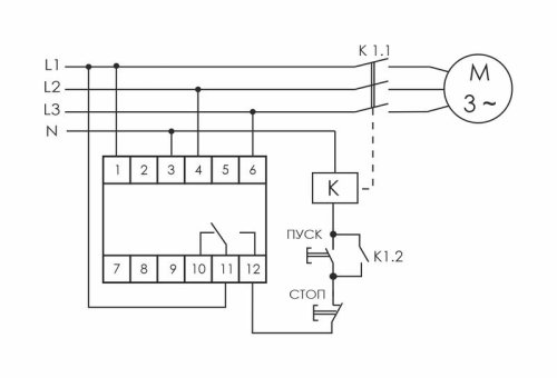 Реле контроля фаз CZF-310 (1 модуль; монтаж на DIN-рейке; 3х400/230+N 8А 1NO/NC IP20) F&F EA04.001.005 фото 2