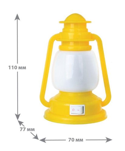 Светильник светодиодный NL-171 "Фонарик" 220В ночник с выкл. желт. Camelion 12527 фото 2