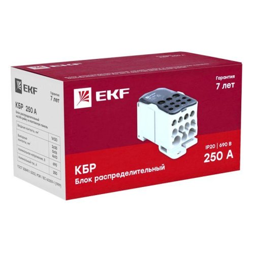 Блок распределительный КРОСС крепеж на панель и DIN КБР-250А EKF plc-kbr250 фото 8